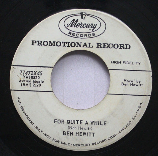 Ben Hewitt : For Quite A While (7", Promo)