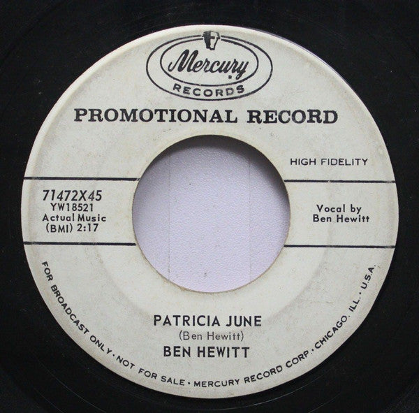 Ben Hewitt : For Quite A While (7", Promo)