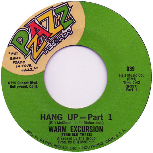 Warm Excursion : Hang Up (7", Single, Styrene, Mon)