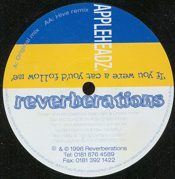 Appleheadz : If You Were A Cat You'd Follow Me (12")