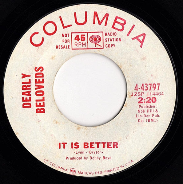 Dearly Beloveds* : Peep Peep Pop Pop / It Is Better (7", Single, Promo)