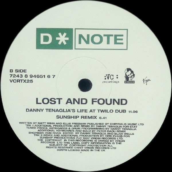 D*Note : Lost And Found (12")