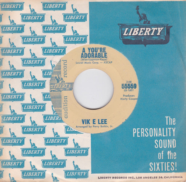 Vik E. Lee : A You're Adorable / The Hollywood Stroll (7", Single, Promo, Mon)