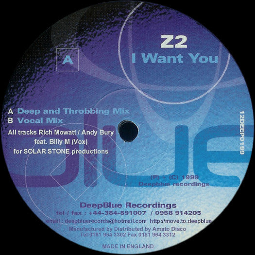 Z2 : I Want You (12")