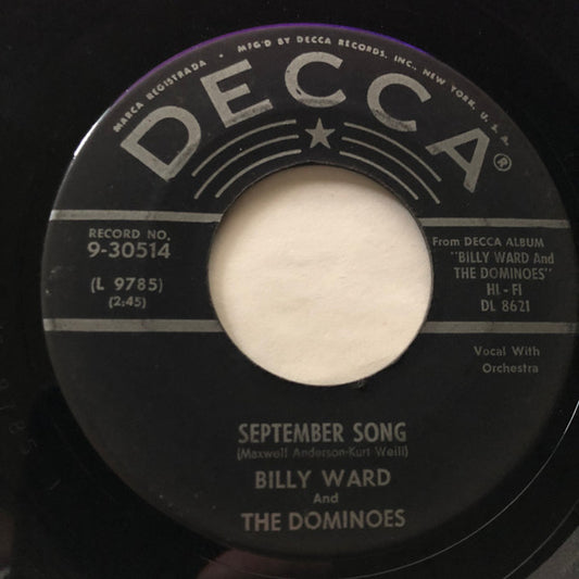 Billy Ward And His Dominoes : September Song / When The Saints Go Marching In (7", Single)