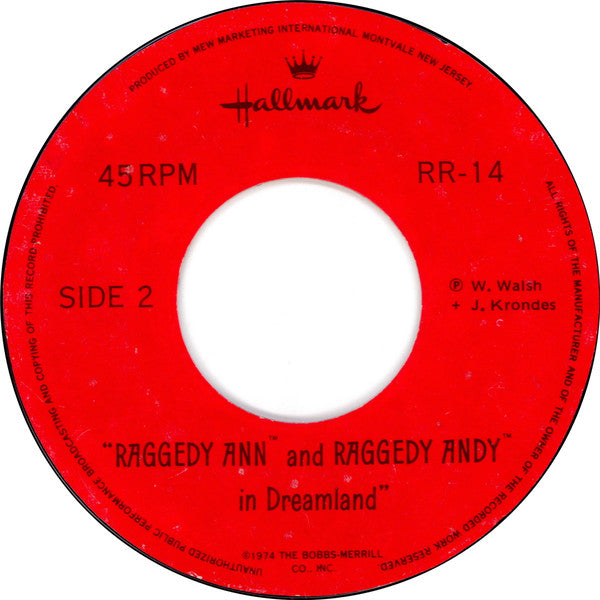 Unknown Artist : Raggedy Ann And Raggedy Andy In Dreamland (7")