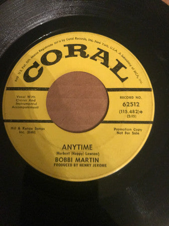 Bobbi Martin : Anytime (7", Single, Promo)