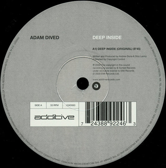 Adam Dived : Deep Inside (12")