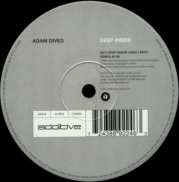 Adam Dived : Deep Inside (12")