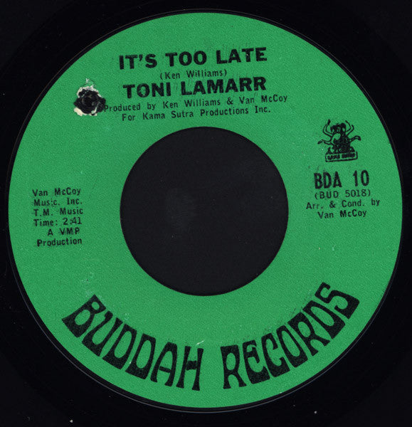 Toni Lamarr : Just In The Nick Of Time / It's Too Late (7", Single, Sty)