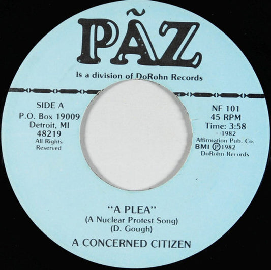 A Concerned Citizen : A Plea  (7")