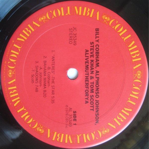 Billy Cobham · Steve Khan · Alphonso Johnson · Tom Scott : Alivemutherforya (LP, Album)