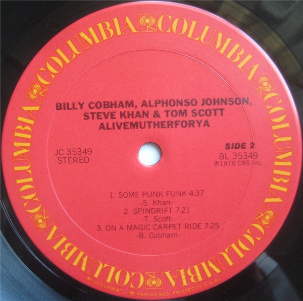 Billy Cobham · Steve Khan · Alphonso Johnson · Tom Scott : Alivemutherforya (LP, Album)