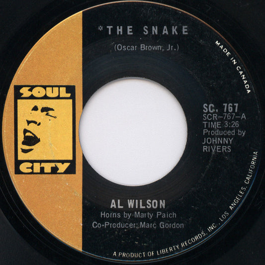 Al Wilson : The Snake / Getting Ready For Tomorrow (7", Single)