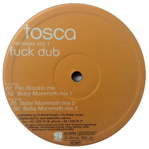 Tosca : Fuck Dub Remixes Vol 1 (12")