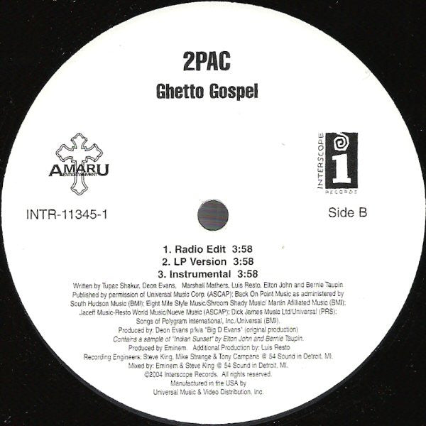 2Pac : Ghetto Gospel (12", Single)
