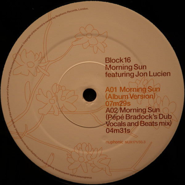 Block 16 Featuring Jon Lucien : Morning Sun (12")