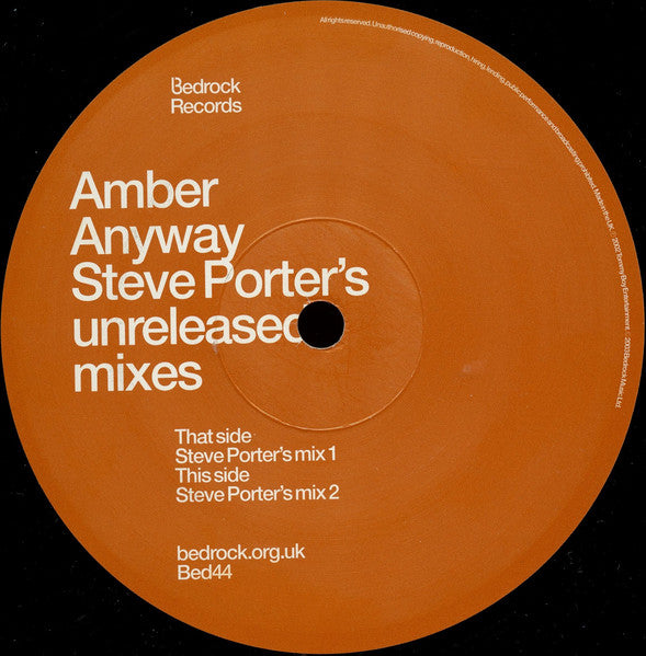 Amber : Anyway (Steve Porter's Unreleased Mixes) (12")