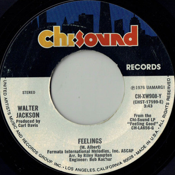 Walter Jackson : Feelings / Words (Are Impossible) (7", Single, Styrene, Pit)