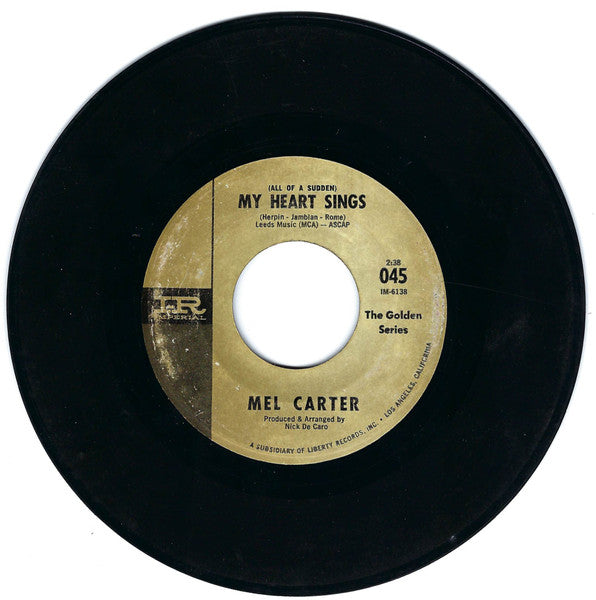 Mel Carter : Hold Me, Thrill Me, Kiss Me / (All Of A Sudden) My Heart Sings (7", Single, RE)