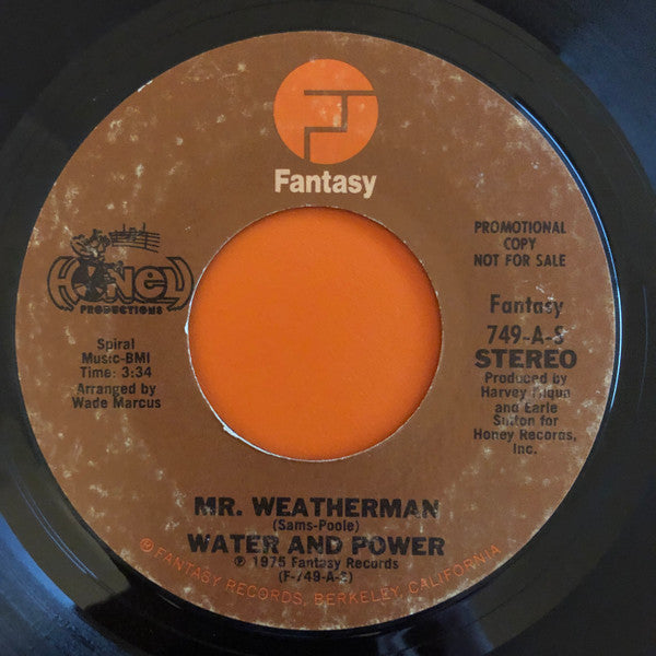 Water & Power : Mr. Weatherman (7", Mono, Promo)