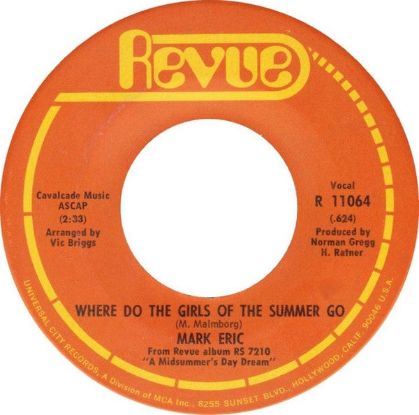 Mark Eric : Where Do The Girls Of The Summer Go / California Home (7")