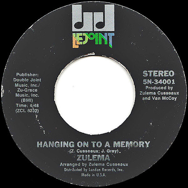 Zulema : Change / Hanging On To A Memory (7", Single)