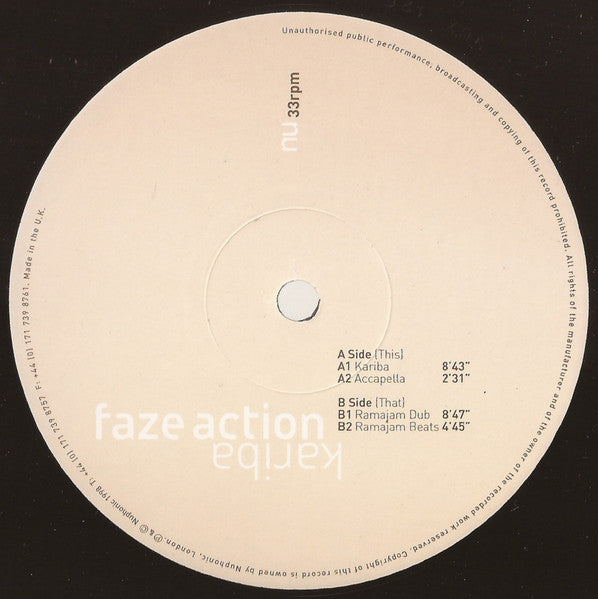 Faze Action Featuring Zeke Manyika : Kariba (12")