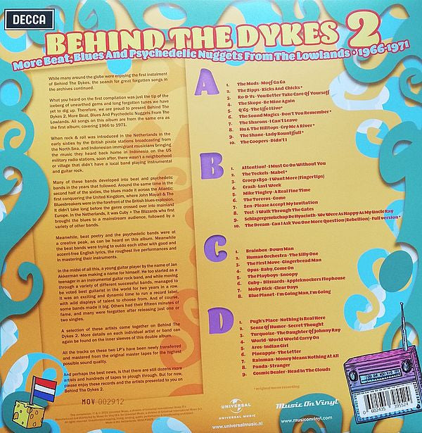 Various : Behind The Dykes 2 (More Beat, Blues And Psychedelic Nuggets From The Lowlands 1966-1971) (LP, Mono, Pin + LP, Lig + RSD, Comp, Ltd, Num)