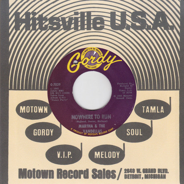 Martha & The Vandellas* : Nowhere To Run (7", Single)