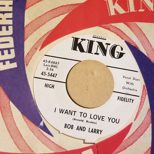 Bob And Larry : I Want To Love You/ Ginger My Love (7", Promo)