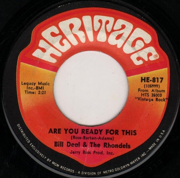 Bill Deal & The Rondells : What Kind Of Fool Do You Think I Am / Are You Ready For This (7")