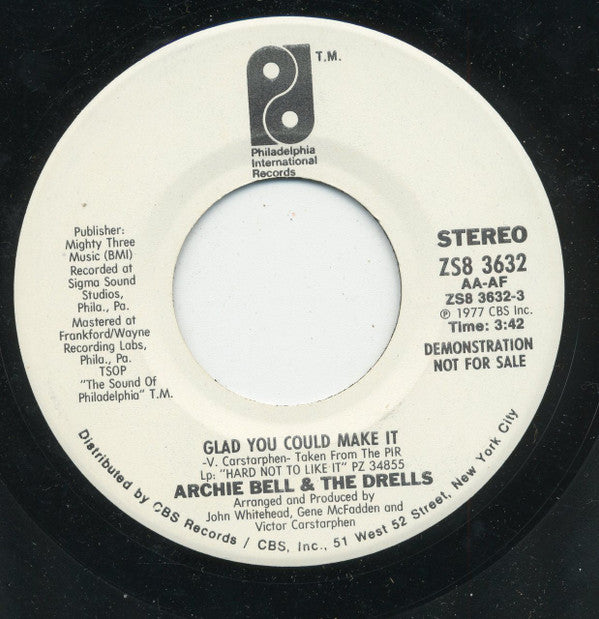Archie Bell & The Drells : Glad You Could Make It (7", Mono, Promo, Pit)