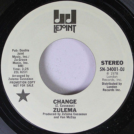 Zulema : Change (7", Mono, Promo, Styrene, Pit)
