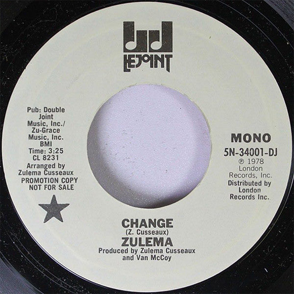 Zulema : Change (7", Mono, Promo, Styrene, Pit)