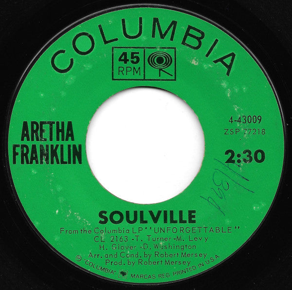 Aretha Franklin : Evil Gal Blues / Soulville (7", Single, Styrene, Ter)
