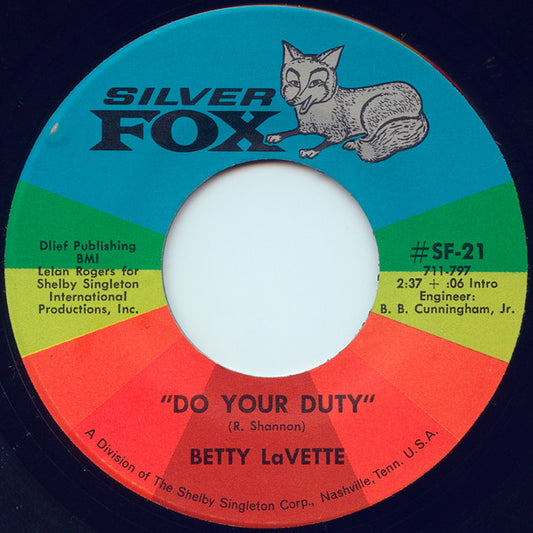 Bettye Lavette : Do Your Duty / Love's Made A Fool Out Of Me (7", Single, Mono)
