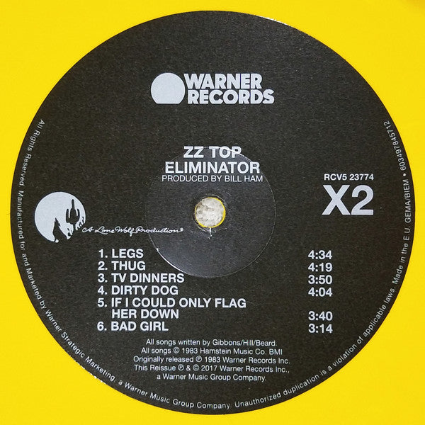 ZZ Top : Eliminator (LP, Album, Ltd, RE, Yel)