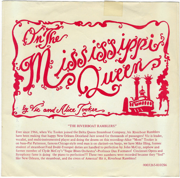 Vic Tooker w/Riverboat Ramblers : Down On Old Burgundy Street (7")