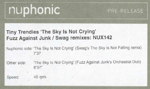 Tiny Trendies : The Sky Is Not Crying (Remixes) (12")