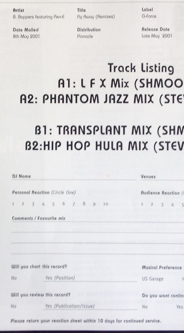 B-Boppers Feat. Pen-E : Fly With Me (12")