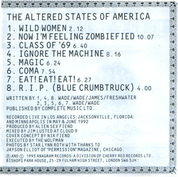 Alien Sex Fiend : The Altered States Of America (CD, Album)
