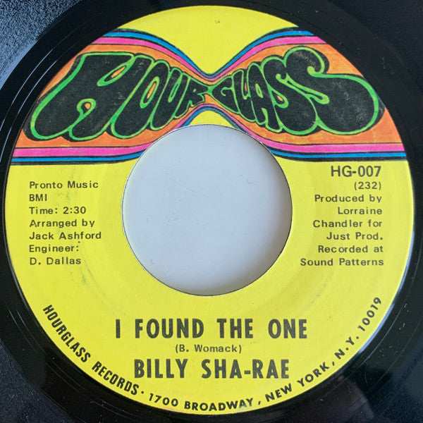 Billy Sha-Rae : Do It / I Found The One (7")