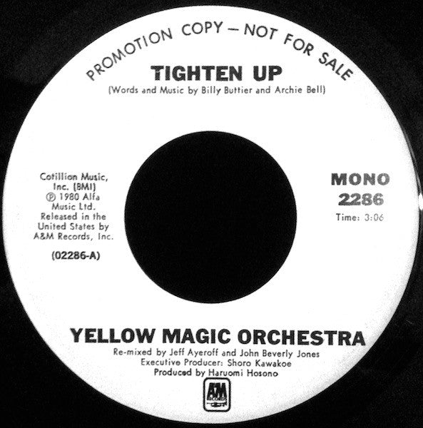 Yellow Magic Orchestra : Tighten Up (7", Single, Mono, Promo)