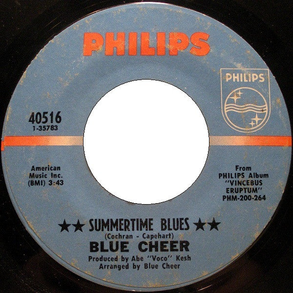 Blue Cheer : Summertime Blues (7", Single, Pit)