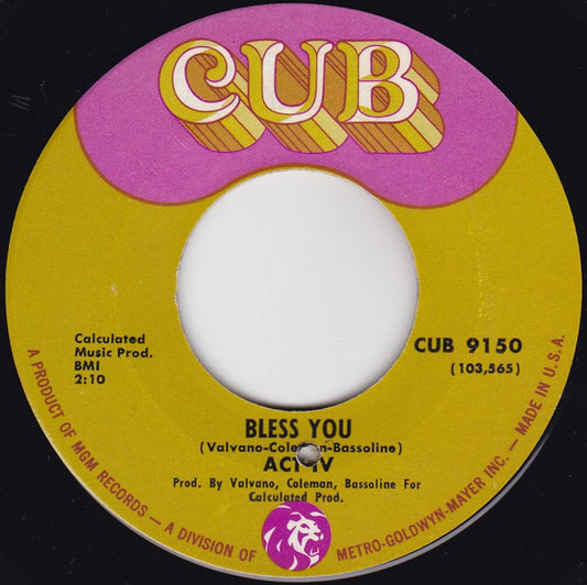 Act IV : Bless You (7")