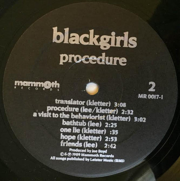 Blackgirls : Procedure (LP, Album)
