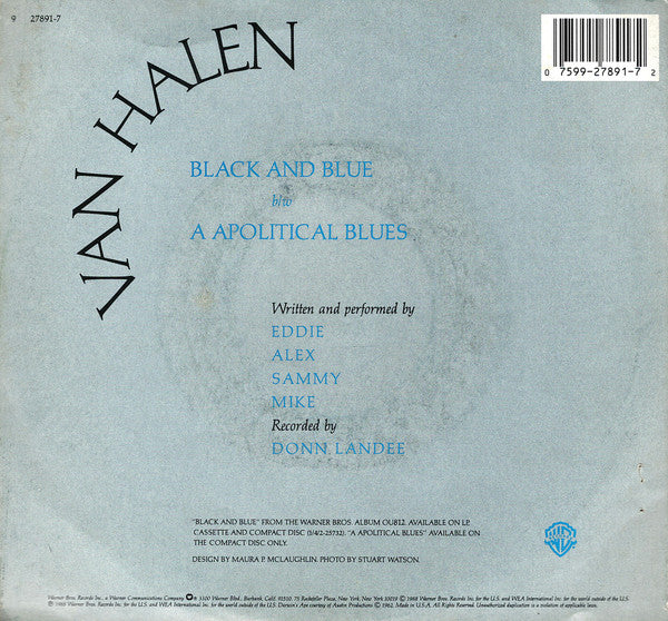 Van Halen : Black And Blue (7", Single, SP )