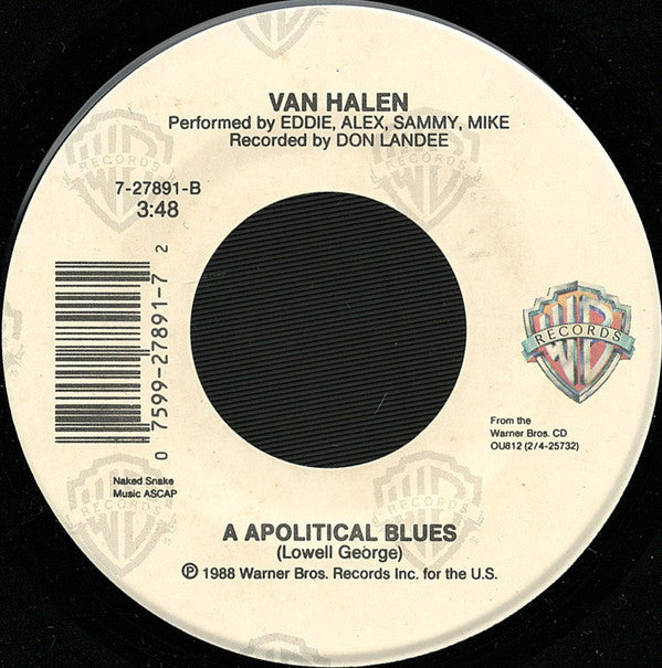 Van Halen : Black And Blue (7", Single, SP )