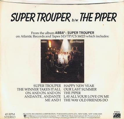 ABBA : Super Trouper / The Piper (7", Single, Spe)